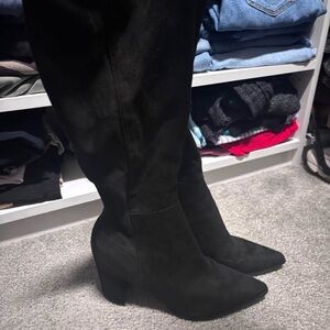 Marc Fisher Knee High Suede Black Women's Boots size 9